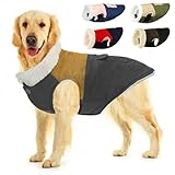 MAMORE 犬服 犬綿服コート かわいいジャケット 犬用裏起毛 防寒 寒さ対策 犬の秋冬服 小型犬 中型犬 大型犬 向け 暖かい ふわふわ 洋服 人気 着脱簡単 お出かけ お散歩 (カーキグレー, ＸＳ)