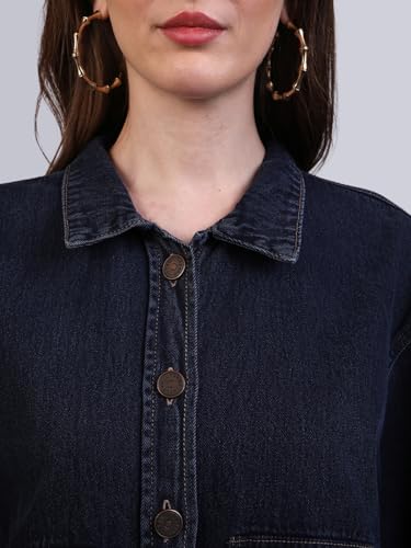 Image of Urbano Fashion Women's Relaxed Fit Full Sleeve Utility Denim Jacket