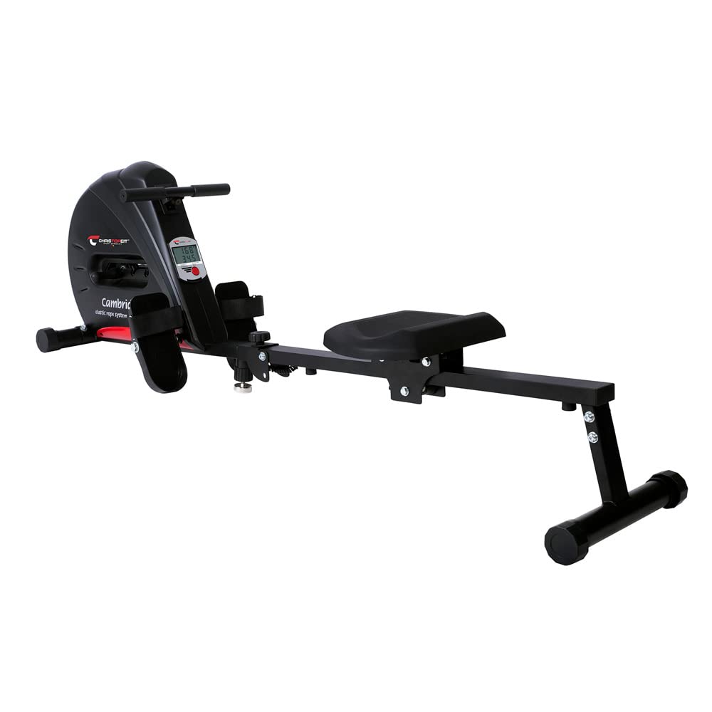 Christopeit Rudergerät Cambridge II/RW1000 Black Edition – Gepolsterter Komfortsitz, Klappbar, platzsparend, bis 120 kg