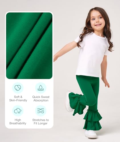 Bamboo Viscose Pants for Girls Toddler Bell Bottoms Ruffled Flare Leggings3