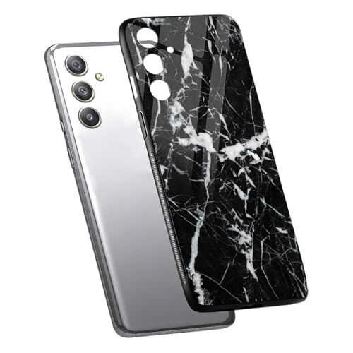 Image of COLORflow Back Cover Compatible with Samsung Galaxy A34 5G | Black Marble White | Shockproof TPU Bumper Cover with Camera Protection Back Cover
