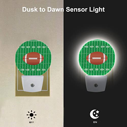 Image of EKOBLA American Football Night Light, Ball Sports Design Night Lights Plug into Wall with Dusk to Dawn Sensor for Boys Girls Women Men Gifts