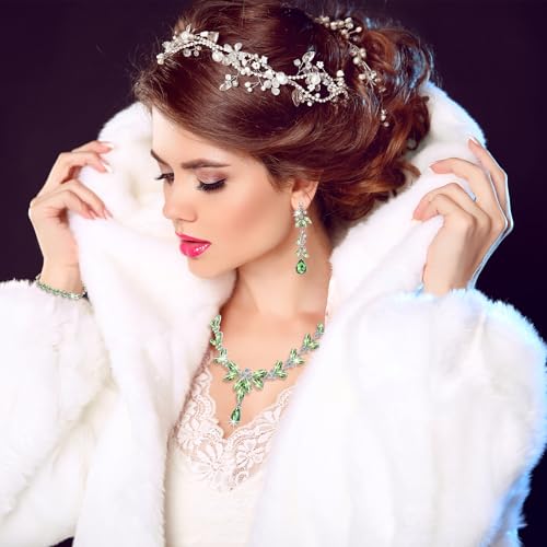 Wedding Jewelry Set for Women Bridal Bridesmaid Accessories Necklace Bracelet Earrings for Party2