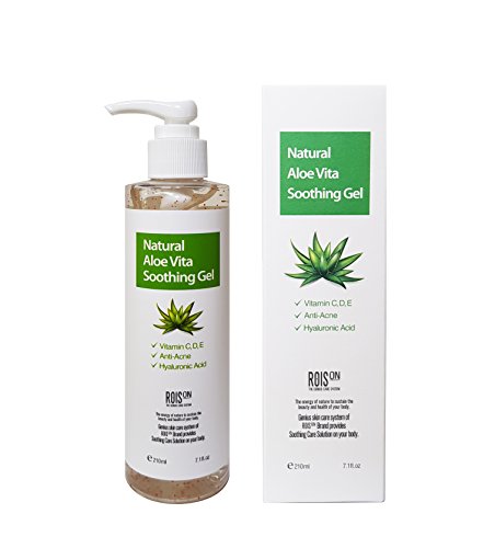 Rois On Naturals Aloe Vera Gel for Skin, Face and Hair | EWG Verified Vitamin Included | Quick Absorb with no Sticky Residue | 7.1oz