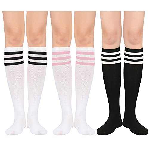 Image of American Trends Womens Athletic Knee High Socks Outdoor Sport Thigh High Stockings Casual Stripes Tube Socks
