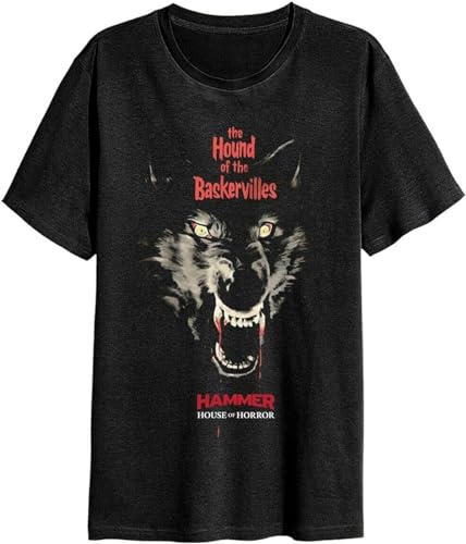 CEkock Hammer Horror 'Hound of The Baskervilles' T Shirt - New Black XL