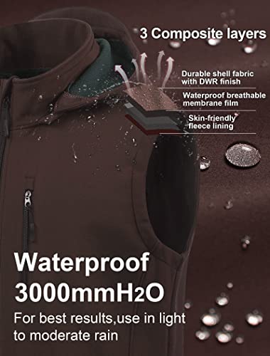 Creatmo Us Men's Lightweight Summer Vest Fleece Vest Warm Zip Up Polar Vests Outerwear With Detachable Hood Brown Xl #TOP3