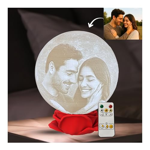 MOMO3D Custom Love Moon Lamp with Photo & Text –