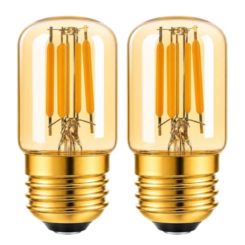 Hcnew E26 2W Amber 2200K 200 LM Ultra Warm White Glow LED Bulb 2 Pack