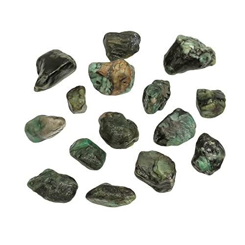 Gemkora 250 Cts. Natural Green Raw Emerald Gemstone And Rough Crystals Rock Jewelry Making Supplies, Heart Chakra, Healing Energy, Art-Crafts-Diy Stone, Success Crystal, Love Stone #TOP1