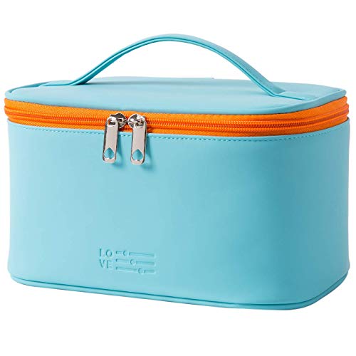 Meiyuuo Makeup Bag Cosmetic Bags Small for Women Ladies Zipper Pouch Makeup Organizer Waterproof Cute (Cyan Blue)