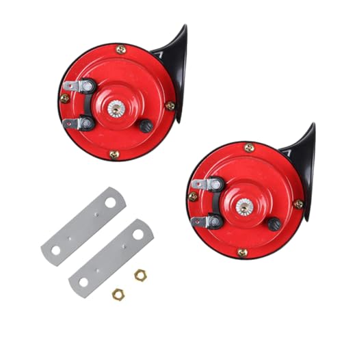 Luxshiny 1 Pair Car Snail Horns Loud Train Horn Kit with Brackets for Trucks and Cars High Penetration Sound for Alerts and Travel Safety