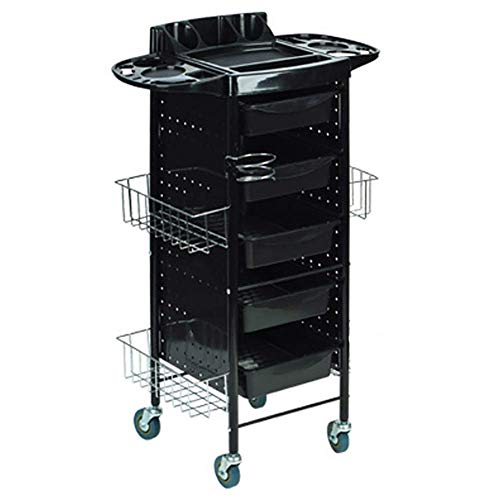 Wagen auf Rädern Werkzeug 6 Tier Beauty Salon Wagen mit Schubladen, 50 kg Kapazität, Friseur Utility Tools Wagen mit Haartrockner Halter & Hängekorb
