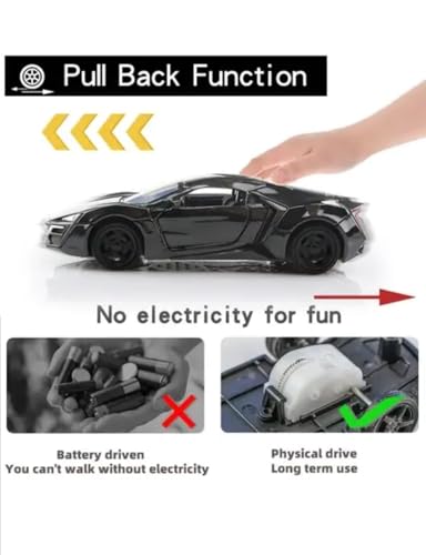 Image of Lykan Hyper Toy car Metal Die Cast Open Door Sports Car Toy for Boys with Light & Car Sound for Kids (Black)