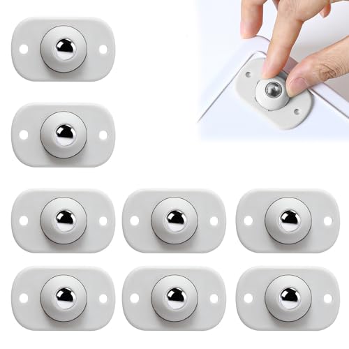 Kzouenzu Minirruedas Para Muebles [8 Piezas], Ruedas Universales De Acero Giratorias De 360°, Ruedas Muebles, Ruedas Adhesivas Para Bricolaje Para Muebles Pequeñas Mesita Caja, Blanco