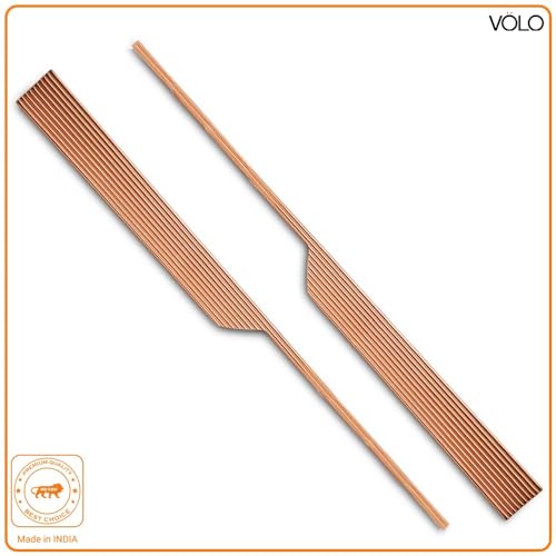 Image of VOLO Cabinet Handle - Multi-Use Pull Handle for Wardrobes, Drawers, Sliding Closets, and Doors in Kitchen, Office, Bedroom (SAC-59) (1 Pair Left & Right) (Rose Gold, 600MM (24 Inch))