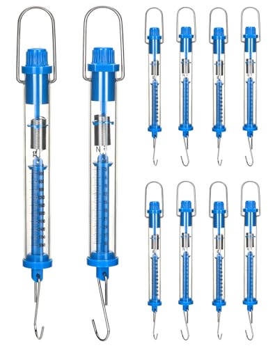 QWORK Spring Scale, 10 Pack 30N Transparent Spring Balance Hanging Tube Spring Scale