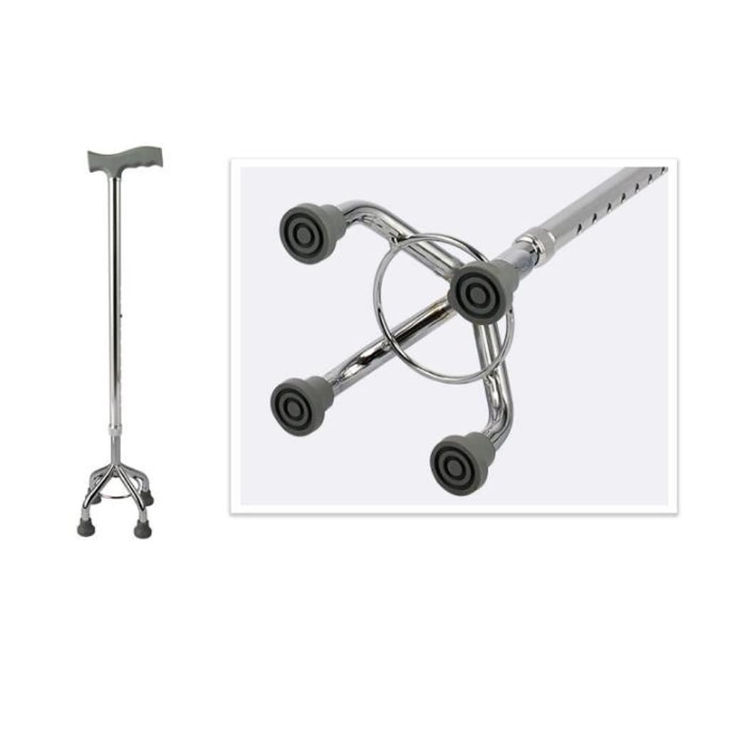 Bastone telescopico Multifunzionale Leggero e Portatile per Anziani, Regolabile in Altezza, a Quattro Gambe, galvanizzato.