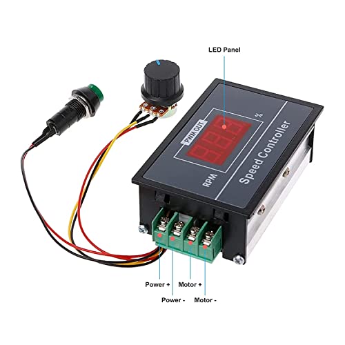 Icquanzx Dc Motor Speed Controller Dc 6-60V 12V 24V 36V 48V 30A Pwm ，(Pwm) Speed Adjustable Stepless Governor Regulator, Motor Speed Controller With Start Stop Switch #TOP2