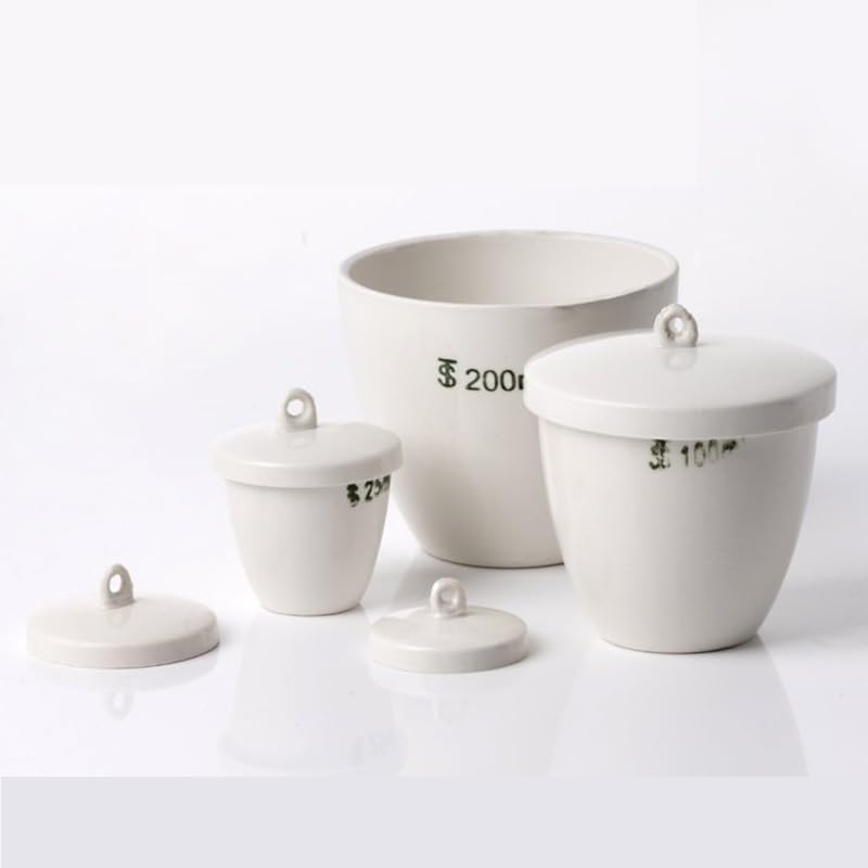 Aluminiumoxid Keramik Tiegel Mit Deckel 5–300ml, Hochtemperatur Korundtiegel Für Chemische Laboranwendungen(200ml Corundum crucibles)