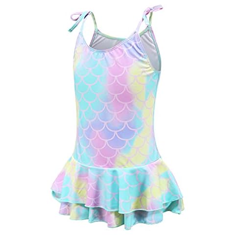 Aisyee Rainbow Mermaid One Piece Swimsuit Cover
