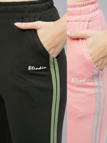 Image of BLINKIN Women Cotton Stribed Casual Style Pyjamas|Lowers With 2 Side Pockets : Ideal For Night Wear & Comfort Wear - The Ultimate Relaxed Fit Track Pants (Combo-608)
