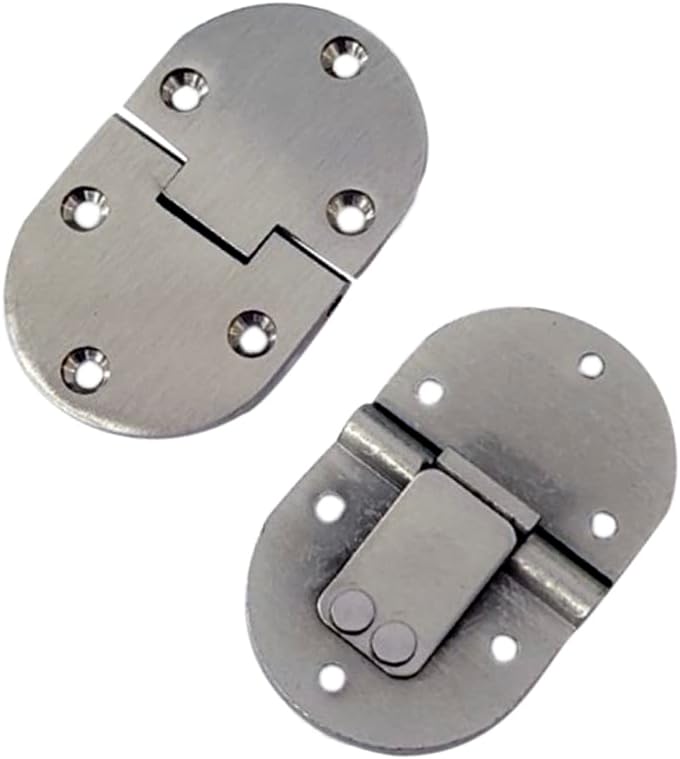 QCAA Solid Brass Butler Tray, Folding Table Hinge, 2-1/2" x 1-1/2" x 3.0 mm, Matte Black, 2 Pack, Made in Taiwan