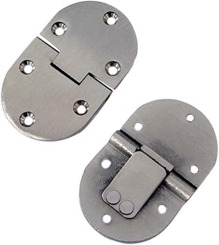 Miniatura 7 de QCAA Bandeja de mayordomo de latón macizo, bisagra de mesa plegable, 2-12" x 1-12" x 0.118 in, latón antiguo cepillado, paquete de 2, fabricado en