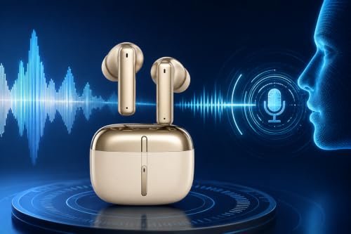 Image of J31 ENC True Wireless Earbuds, Bluetooth 5.3 TWS Earphones with Quad Mic ENC, 40H Playtime, Touch Control, Low Latency, Type-C Fast Charging, Deep Bass, White