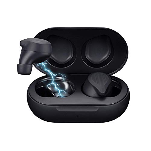 Type-C Ear Buds Bluetooth Earbuds Android Phone Tablets Laptops, Small Comfort Earphones 15HR Playtime, TWS True Wireless Earphones, Gift Box Ready for Birthday - Volkano Scorpio Series [Black]