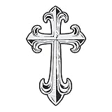 Reflective Steel Cross Patch, Large Size