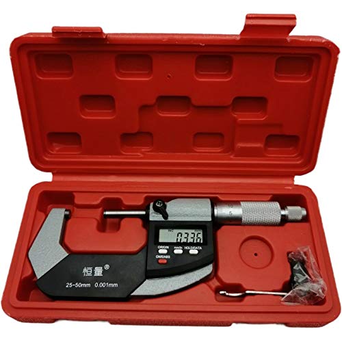 Digital Outside Micrometer Gauge, Origin, MM/INCH, Hold/Data, ABS, Range: 25-50mm, Resolution: 0.001mm