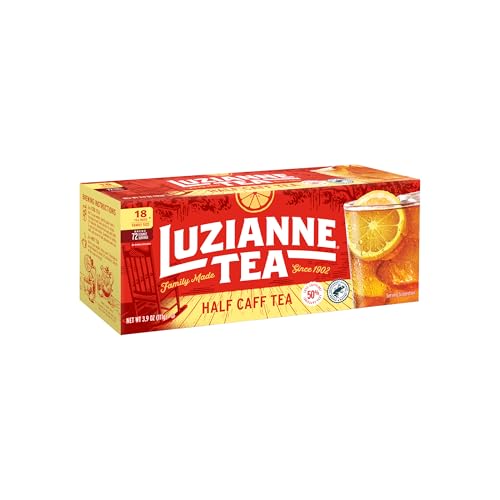 Image of Luzianne Unsweetened Half-Caff Iced Tea Bags, Family Size, 18ct Box (Pack of 1)