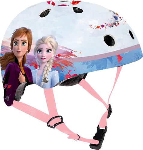 Tataway Casque de vélo Nut Disney Frozen pour Filles avec Trous de Ventilation, Anneaux de réglage et Sangles de Fixation. Taille 53-55 cm (4-8 Ans)