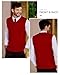 Kallspin Mens Sweater Vest Wool Blend Cable Knit V Neck Sleeveless Pullover Casual Bussiness Knitwear (Santa Red, XX-Large)