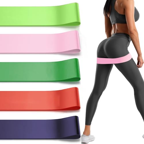 Resistance Loop Exercise Bands for Home Fitness, Yoga Pilates, Stretching, Strength Training, and Physical Therapy - Elastic Workout Bands Set, Ideal for Women&Men (5pcs Set) - Multicolor