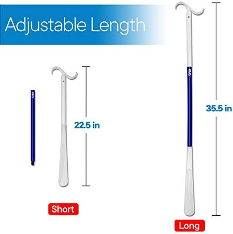 RMS 35.5 Inch Extra Long Shoe Horn Dressing Stick Aid Helper with Travel Bag