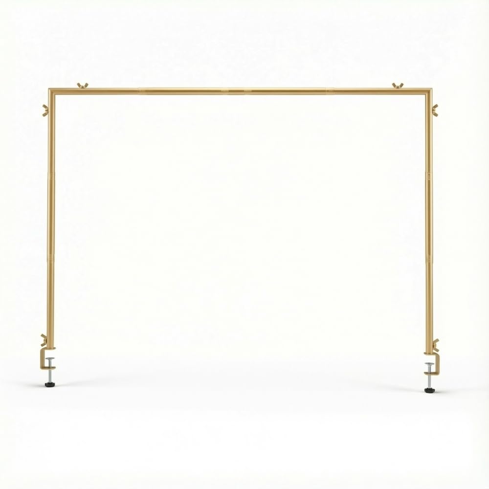TERRE JARDIN Arche de Table Extensible Métal Doré - Support Décoration Réglable 79 à 280 cm avec Pinces - Cadre Arche Métal pour Ballons, Mariage, Anniversaire, Noël