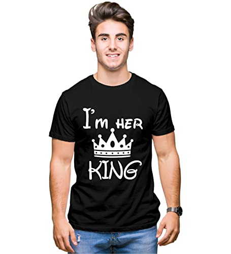 Image of Hangout Hub | Couple Tshirts | Her King His Queen | Set of 2