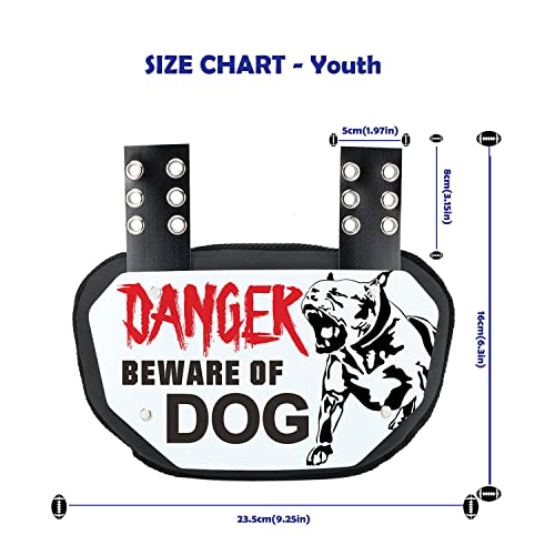 Football Back Plate Rear Back Protector Football Low Back Pad For Adult Football Players For Adult And Youth Danger Beware Of Dog #TOP2