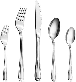 Velaze 30-Piece Silverware Flatware Cutlery Set, Premium Stainless Steel Utensils Service for 6 Person Include Dinner Spoon, Dinner Fork, Dinner Knife, Dessert Fork and Tea Spoon, Mirror Polished
