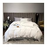 qingmutech Sabanas 150 x 190 Lujo Blanco 100% Seda Juego de Ropa de Cama Belleza Seda Reina Rey Colcha Cubierta Hoja Plana o Hoja de Almohada de Hoja de Almohada Sabanas 150x200