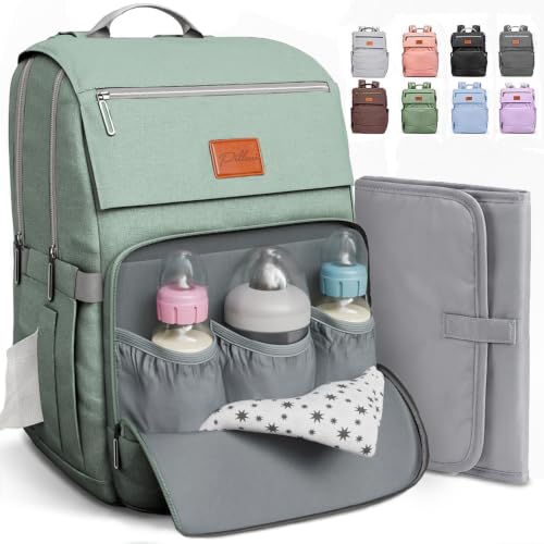 Image of PILLANI Baby Diaper Bag Backpack - Baby Bag for Boys & Girls, Large Waterproof Diaper Backpack - Toddler Diaper Bag with Changing Pad, Boy Baby Shower Gifts for Mom - Newborn Stuff, Baby Essentials