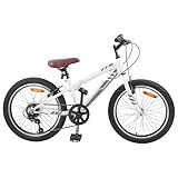vidaXL Vélo de Montagne 24 Pouces 6 Speed pour Les 8 12 Ans Blanc, Vélo d'aventure, Classique, pour Loisirs, Fitness, Tout Terrain, guidons réglables, télescopique