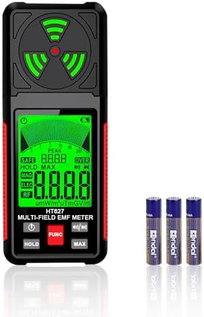 EMF Meter, 3-in-1 Portable Electromagnetic Field Radiation Detector ...