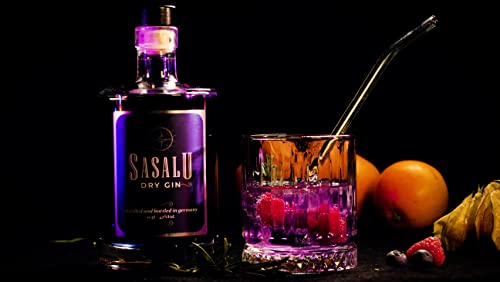 Sasalu DRY GIN - 0,5 L - 42% Vol. - Farbwechsel - ÄNDERT DIE FARBE von Blau zu Violett bei Zugabe von Tonic Water… – Bild 6
