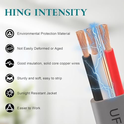 Image of 6 /3 UF-B Wire - 25FT 100% Pure Copper 6AWG 3 Connector Direct Burial Electrical Cable 6 Gauge for Underground Feeder Wet or Corrosive Locations Indoor & Outdoor etc