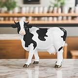 ICE ARMOR Hand Painted 8.25' H Cow Standing Figurine Statue Sculpture Ornament Decoration Home/Room Decor Ideas for Housewarming, Holidays and Birthdays Great Collectible