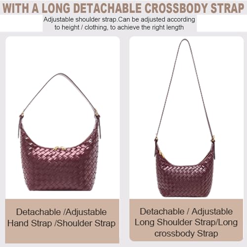 Shoulder Bag Handbags Women's Crossbody Woven Clutch Purses for Women Tote Bags Adjust Strap Hobo with Zip Closure3