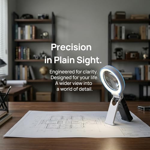 Loupe 5X 25X avec support et 33 LED pour lecture des petits imprimés - 3